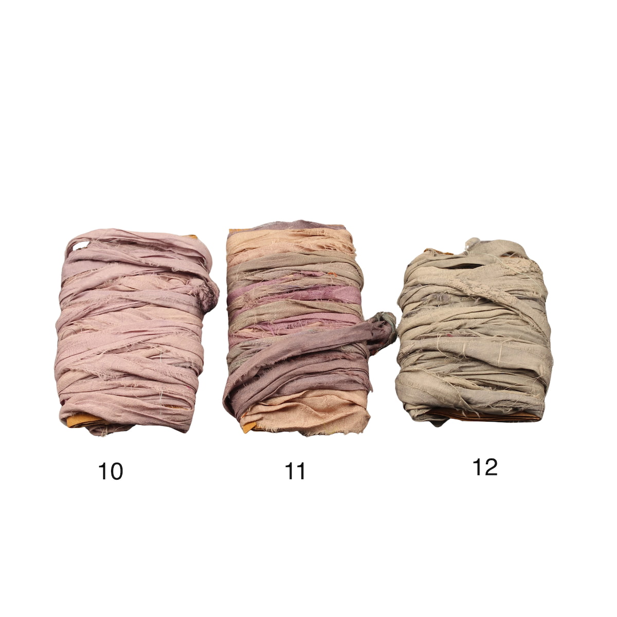 Purplish grey Sari Silk Ribbon on cardboard cards