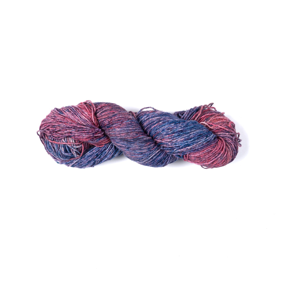Hand-dyed Cotton Linen Yarn – Coral Tide shade in blue and red tones