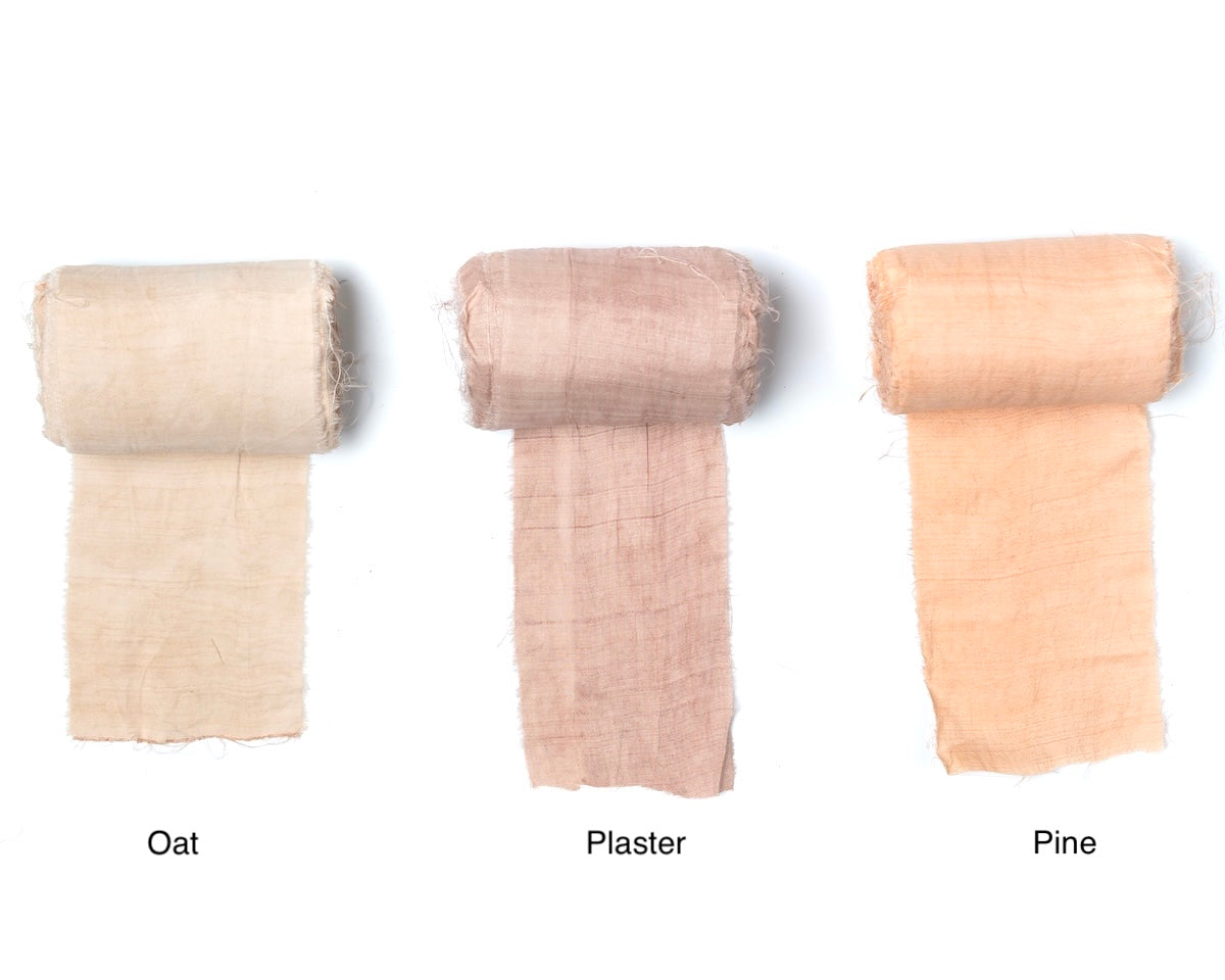 Extra wide sari silk ribbon in pastel brown shades