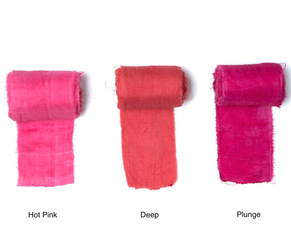 Extra wide sari silk ribbon in pink and red shades
