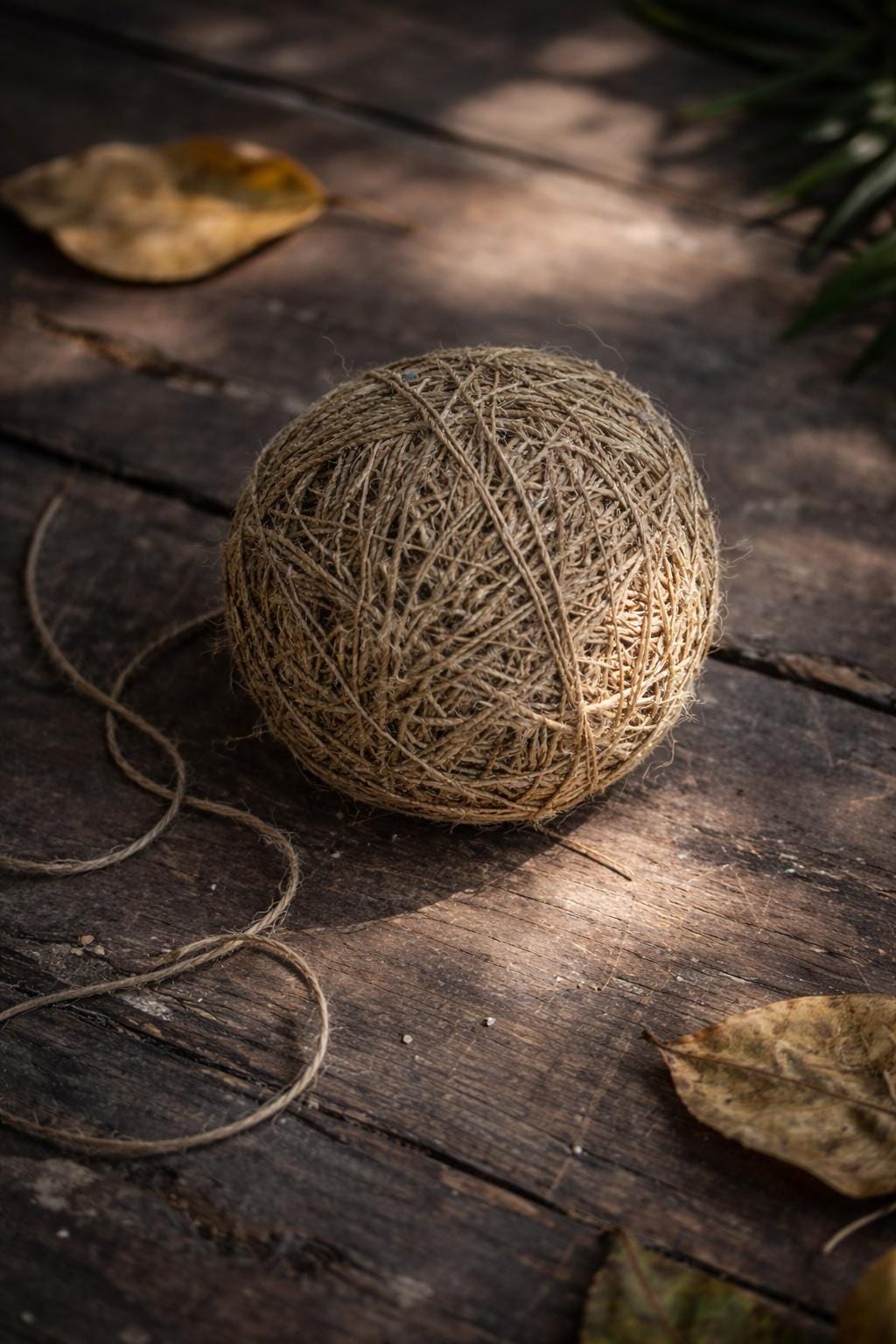 100g Hand-spun Hemp Yarn | Natural Plant Fiber | Eco Friendly Rustic Yarn for Knitting, Weaving & Crochet