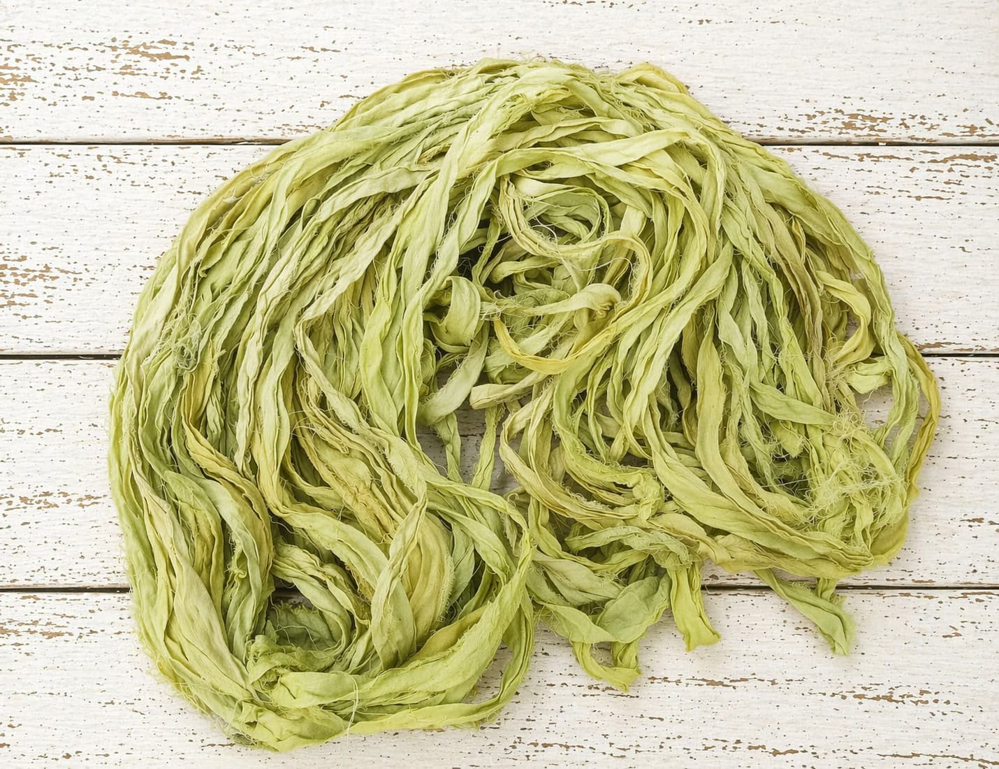 Coiled Spring Willow recycled sari silk ribbon yarn