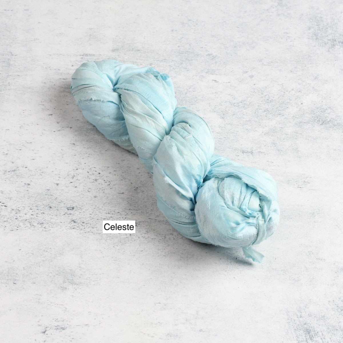 Celeste sari silk ribbon – pale sky-turquoise shade