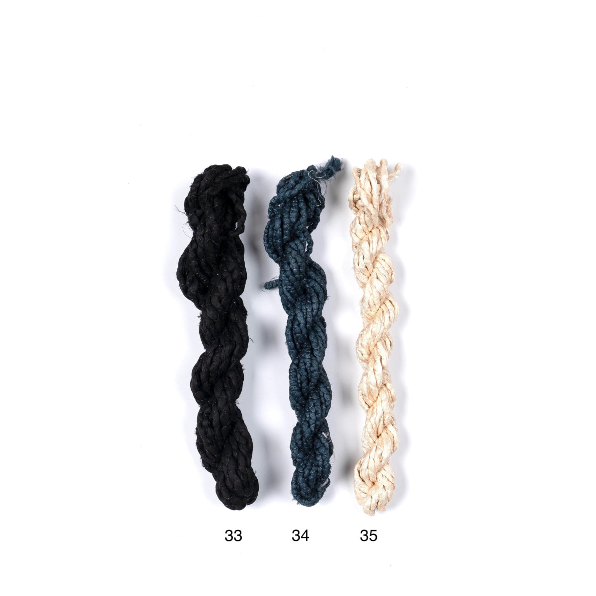 Sari silk ribbon cords in grey, black, ivory tones for crafts