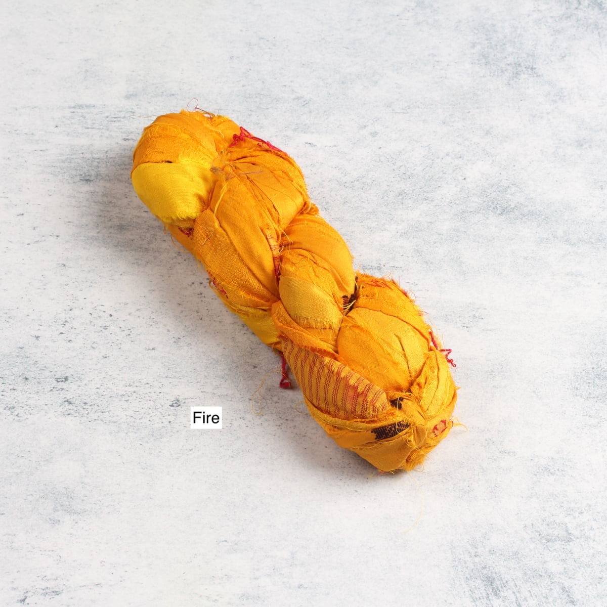 Fire sari silk ribbon – bright yellow tone