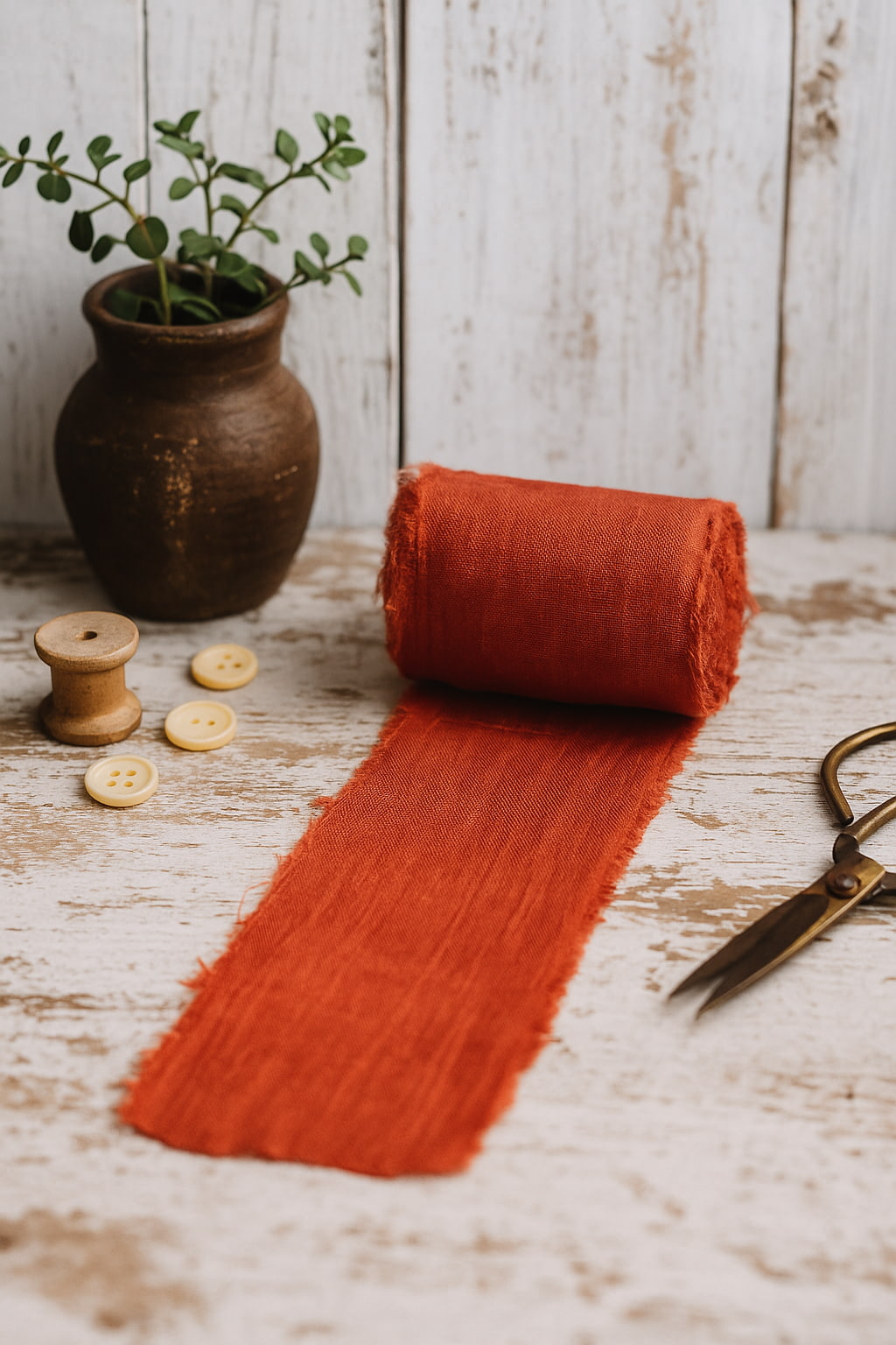 Extra wide red sari silk ribbon, 4 inches wide, handmade recycled silk ribbon
