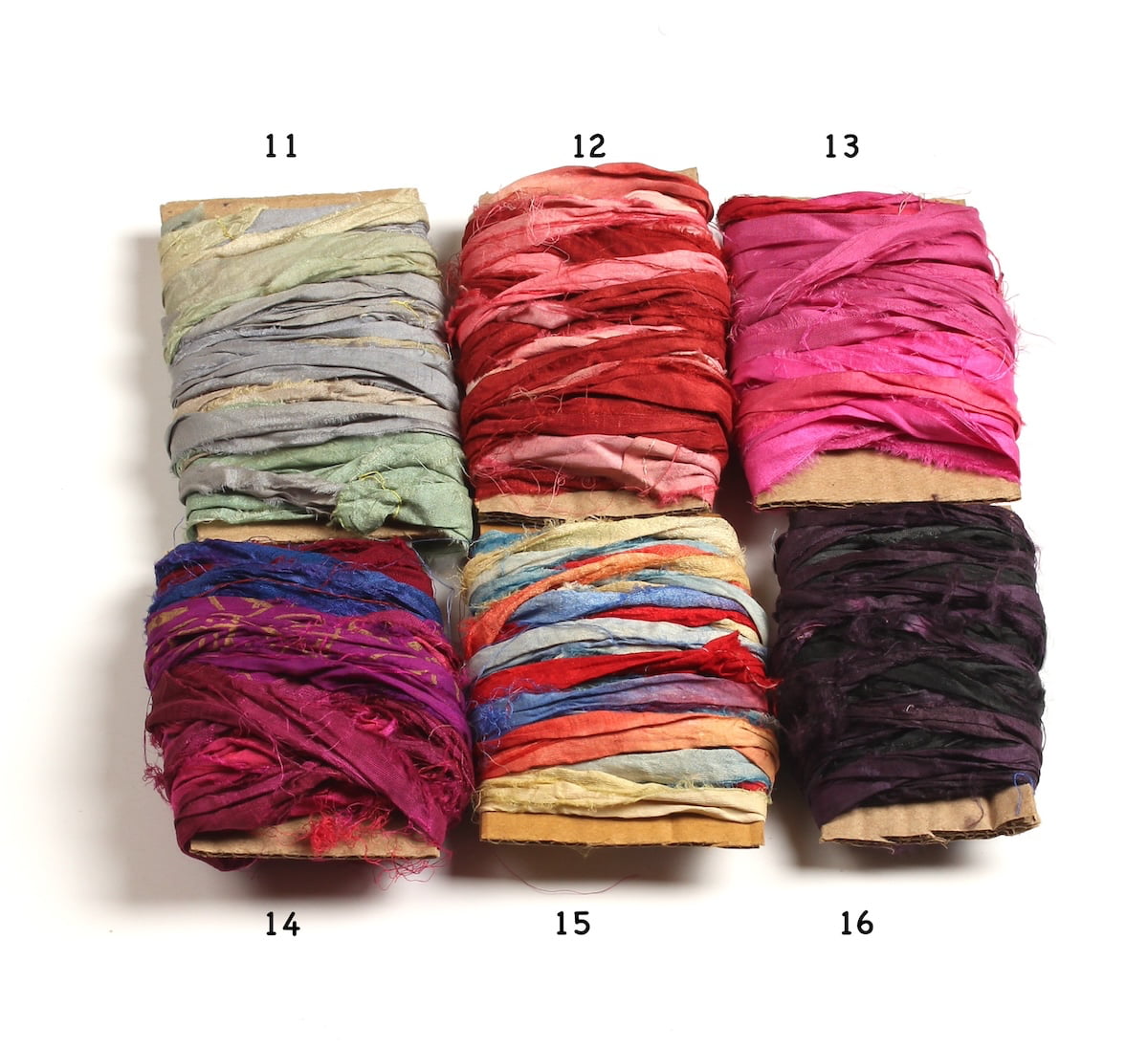 Assorted vibrant shades of multi-color Sari Silk Ribbon