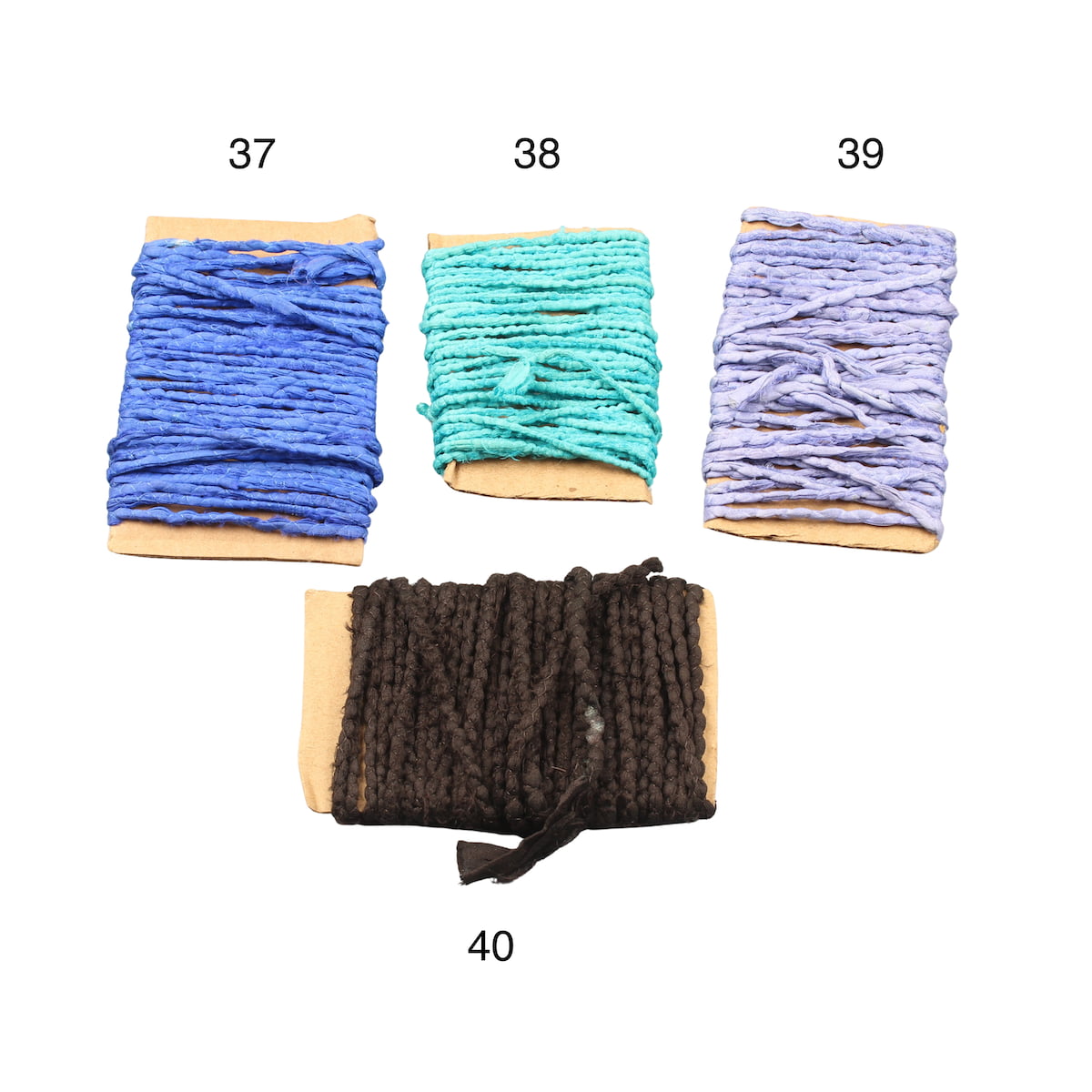 Blue and black shade premium twisted sari silk ribbon cord