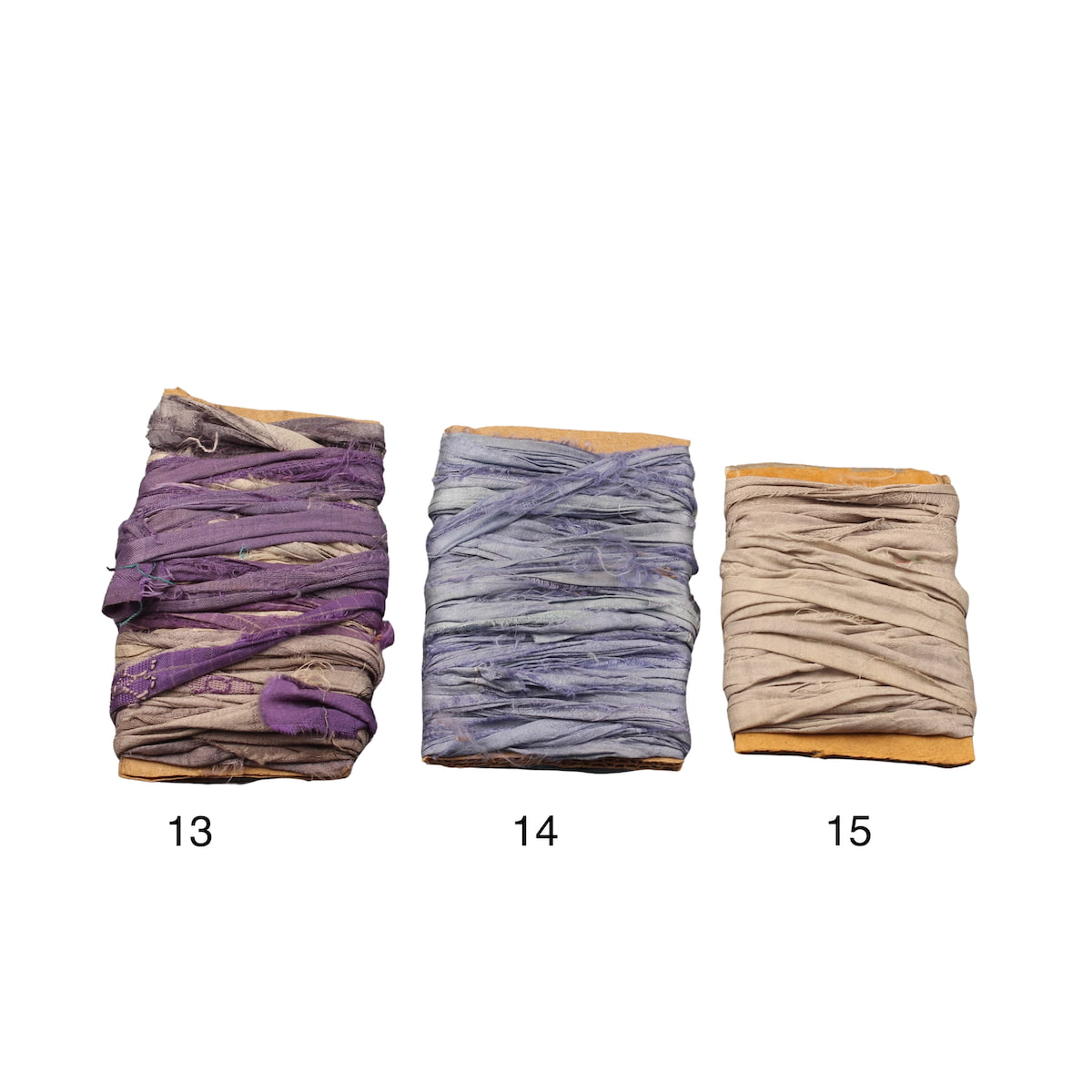 Blue grey and purple grey shades of Sari Silk Ribbon