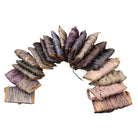 All 20 shades of gray Sari Silk Ribbon displayed on cardboard cards
