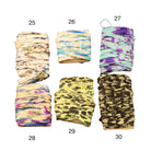 Vibrant tie-dye sari silk ribbons in multiple tones