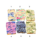 Colorful tie-dye sari silk ribbons in assorted shades