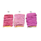Assorted shades of purple sari silk ribbons displayed together