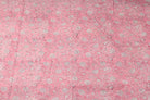 Blush Marigold Sprig hand block printed cotton fabric featuring ivory floral sprigs and botanical vines on a blush pink background