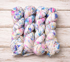 Cotton Candy Confetti recycled sari silk ribbon yarn skeins with pink, blue and pastel splashes