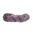 Cotton-Linen Sparkle Yarn in carbon, maroon, gray & white – elegant DK yarn with metallic shimmer.