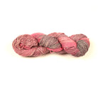 Hand-dyed Cotton Linen Yarn – “Chestnut Flame” shade in brown and reddish tones, soft natural yarn.