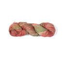Hand-dyed Cotton Linen Yarn – Autumn Field shade in orange, green, and off-white tones.