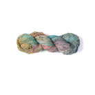 Hand-dyed Cotton Linen Yarn – Spring Ember shade in yellow, green, and red with slight white tones 
