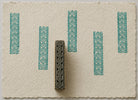 Double Heart Border wooden printing block, hand carved in India with nested hearts for fabric and textile printing