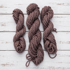 Three skeins of dusty mauve sari silk cord for jewelry making and fiber art