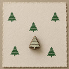 Evergreen Christmas tree block printing stamp from India, hand carved for fabric, textile and festive craft printing