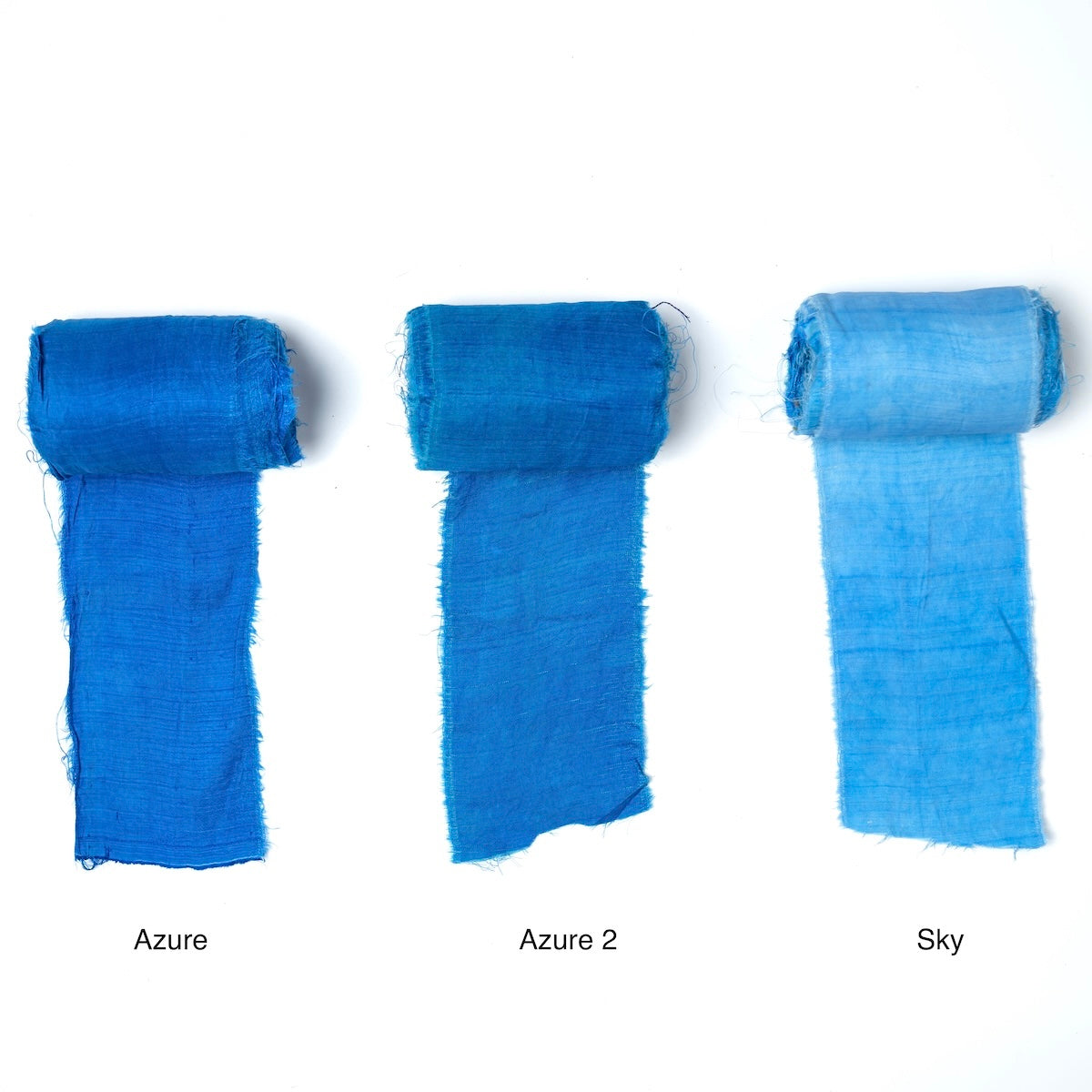 Extra wide sari silk ribbon in rich shades of blue