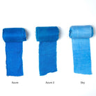 Extra wide sari silk ribbon in rich shades of blue