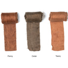 Extra wide sari silk ribbon in three shades of brown