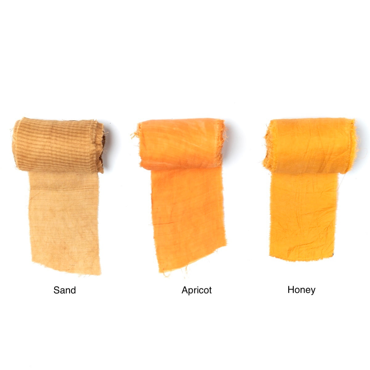 Extra wide sari silk ribbon in brown and yellow shades