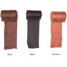 Extra wide sari silk ribbon in three deep brown shades