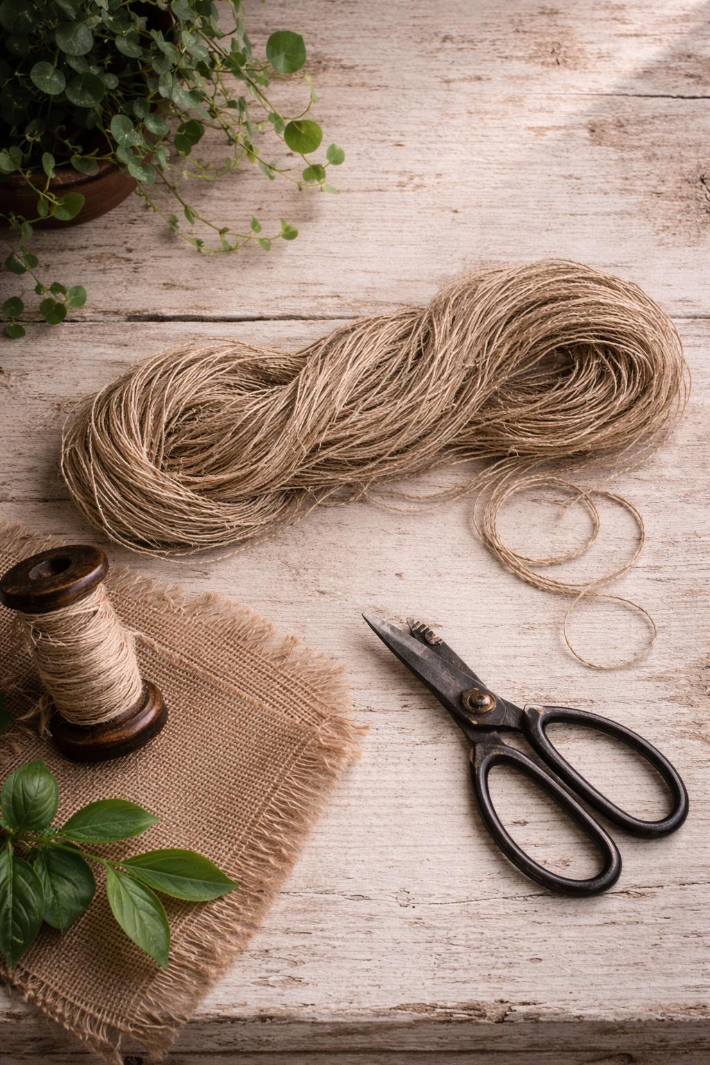 100g Hand-spun Hemp Yarn | Natural Plant Fiber | Eco Friendly Rustic Yarn for Knitting, Weaving & Crochet