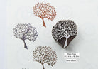 Hand Carved Tree Wood Block Stamp Set – Curl Tree, Rain Tree, Dotted Tree | Indian Wooden Printing Blocks for Fabric, Paper & Clay
