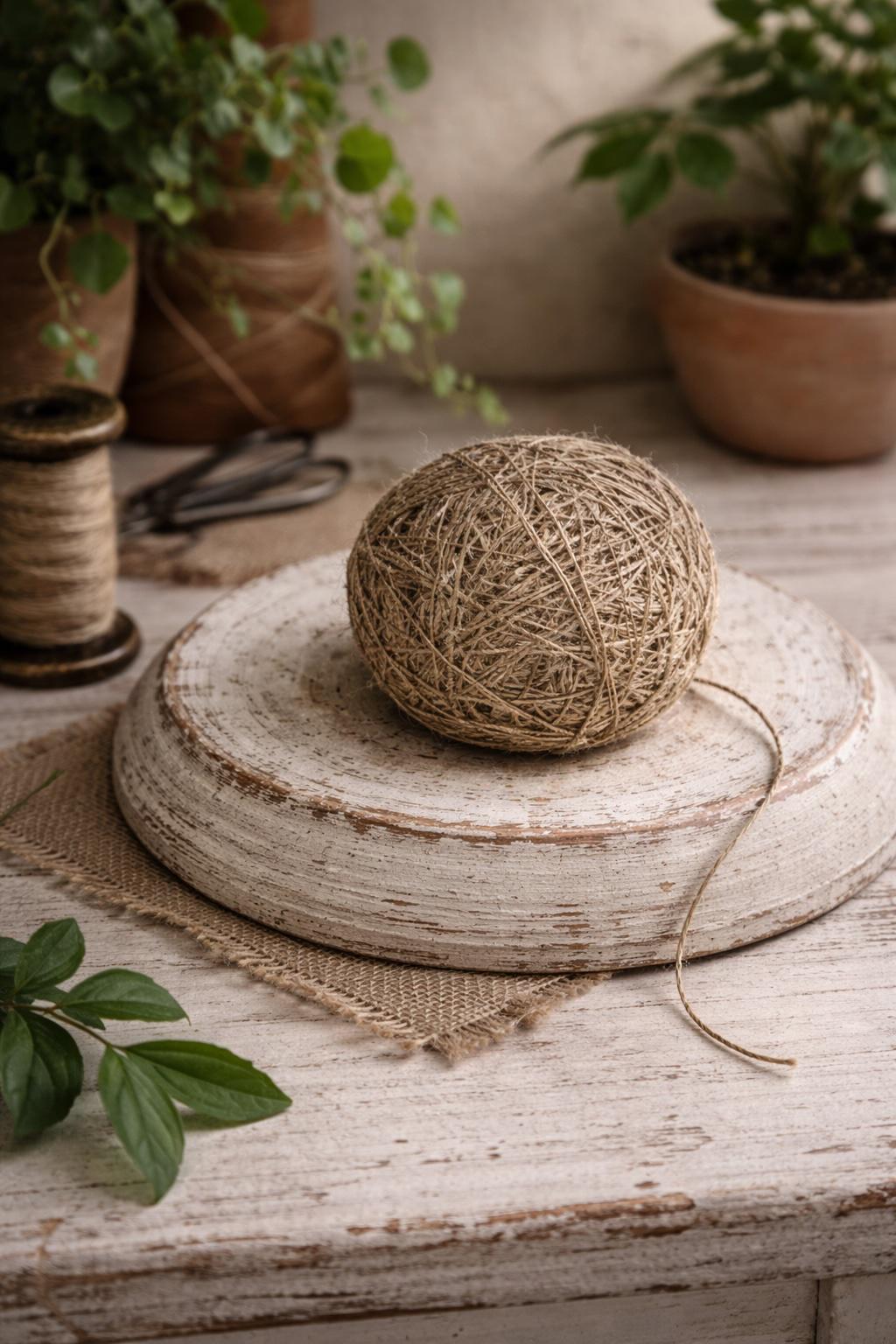 100g Hand-spun Hemp Yarn | Natural Plant Fiber | Eco Friendly Rustic Yarn for Knitting, Weaving & Crochet