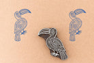 Hand carved toucan bird wooden block printing stamp used for textile printing, fabric stamping and pottery decoration.