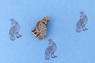 Hand carved bird wooden block printing stamp used for textile printing, fabric stamping and pottery decoration.