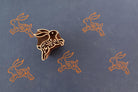 hand carved running rabbit indian wood block printing stamp for fabric and pottery