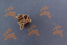 hand carved running rabbit indian wood block printing stamp for fabric and pottery