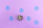 Hand carved wooden printing stamp with ornamental floral damask design for fabric printing, textile patterns, and clay pottery