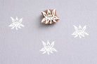 Hand carved wooden stamp with layered lotus style flower design