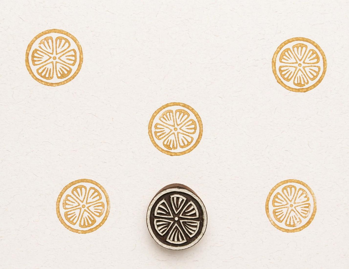 Tropical Fruit Stamp Set – Pineapple, Watermelon & Citrus Wooden Printing Blocks for Fabric, Textile, Craft Printing