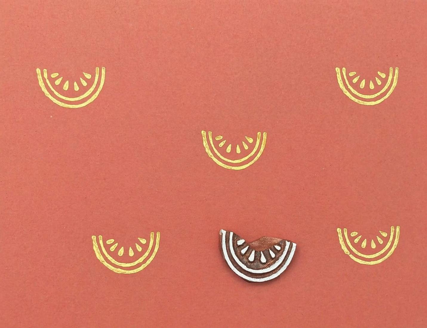 Tropical Fruit Stamp Set – Pineapple, Watermelon & Citrus Wooden Printing Blocks for Fabric, Textile, Craft Printing