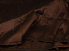 Chocolate brown faux dupioni fabric showing its rich colour and textured woven surface