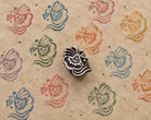 Indian wooden printing block with abstract floral pattern for textile and paper printing