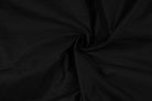 Jet black faux dupioni fabric showing its subtle woven texture and deep black colour.