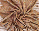 Vintage recycled Indian sari silk chiffon draped to show its ornate paisley floral print and flowing texture
