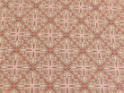 Vintage Starburst pattern on peach hand block printed mulmul cotton fabric