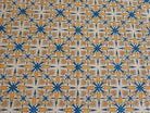 Close view of Folk Bloom floral folk pattern on Indian block printed cotton