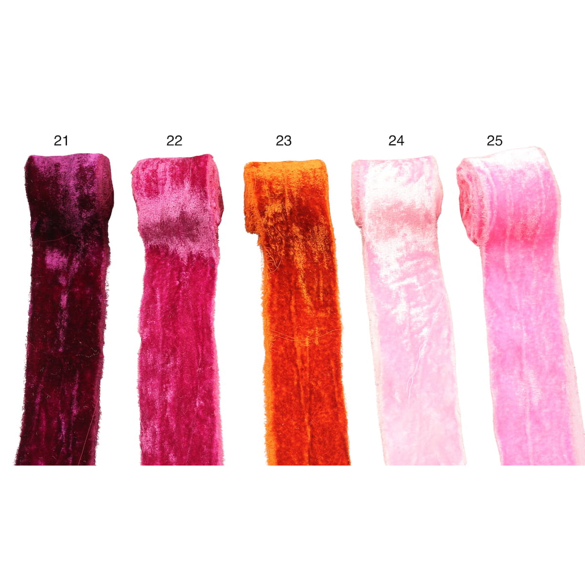 Continuous Silk Cotton Velvet Ribbon in Pink & Rose