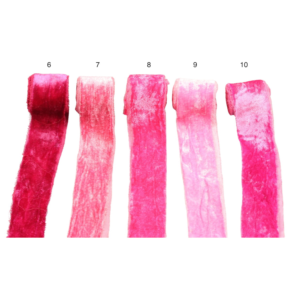 Continuous Silk Cotton Velvet Ribbon in Pink Shades
